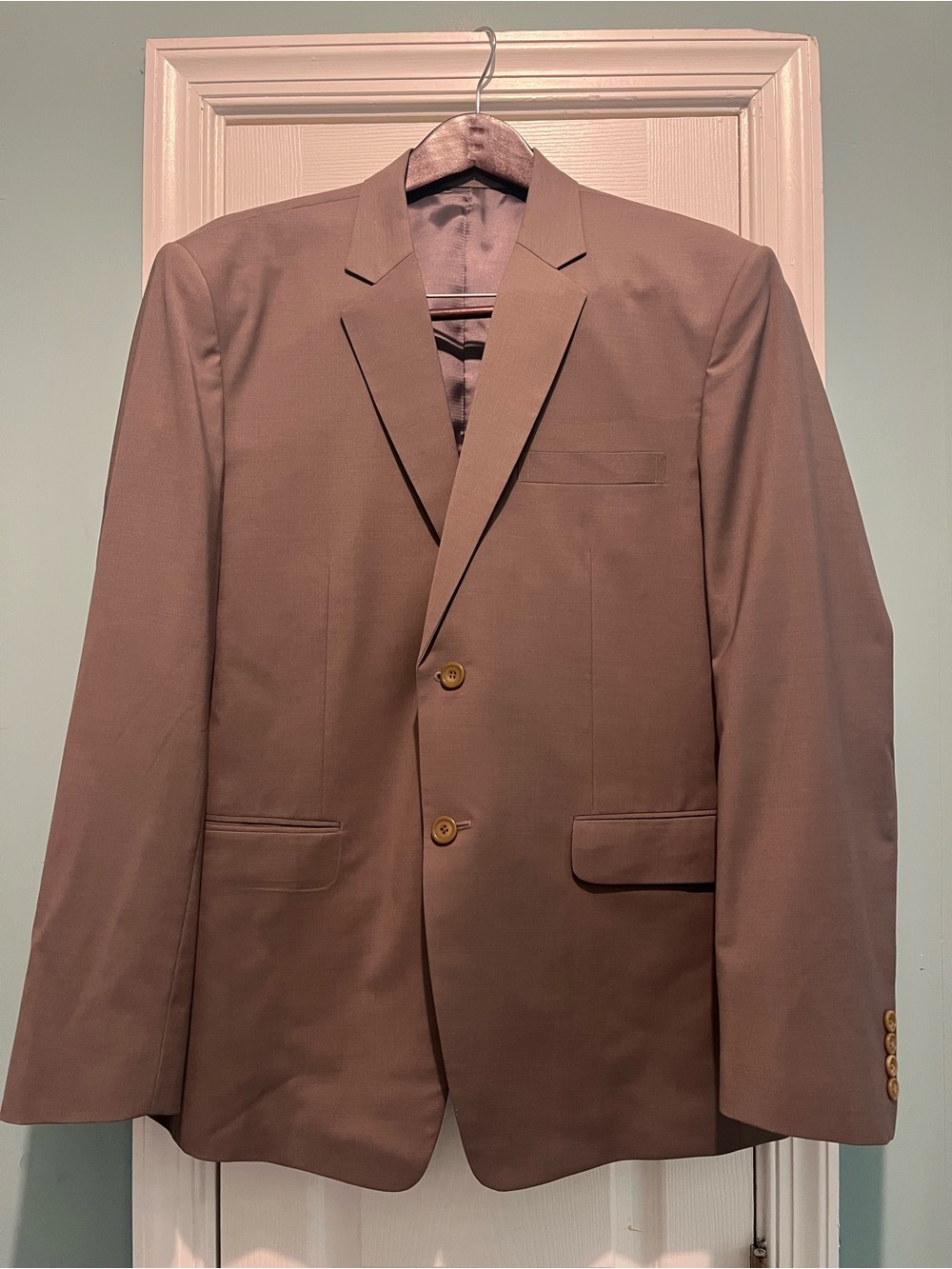 Custom Made Taupe Mens Tailored Suit Size 44